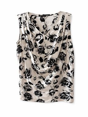 St. John Silk Sleeveless Floral Blouse